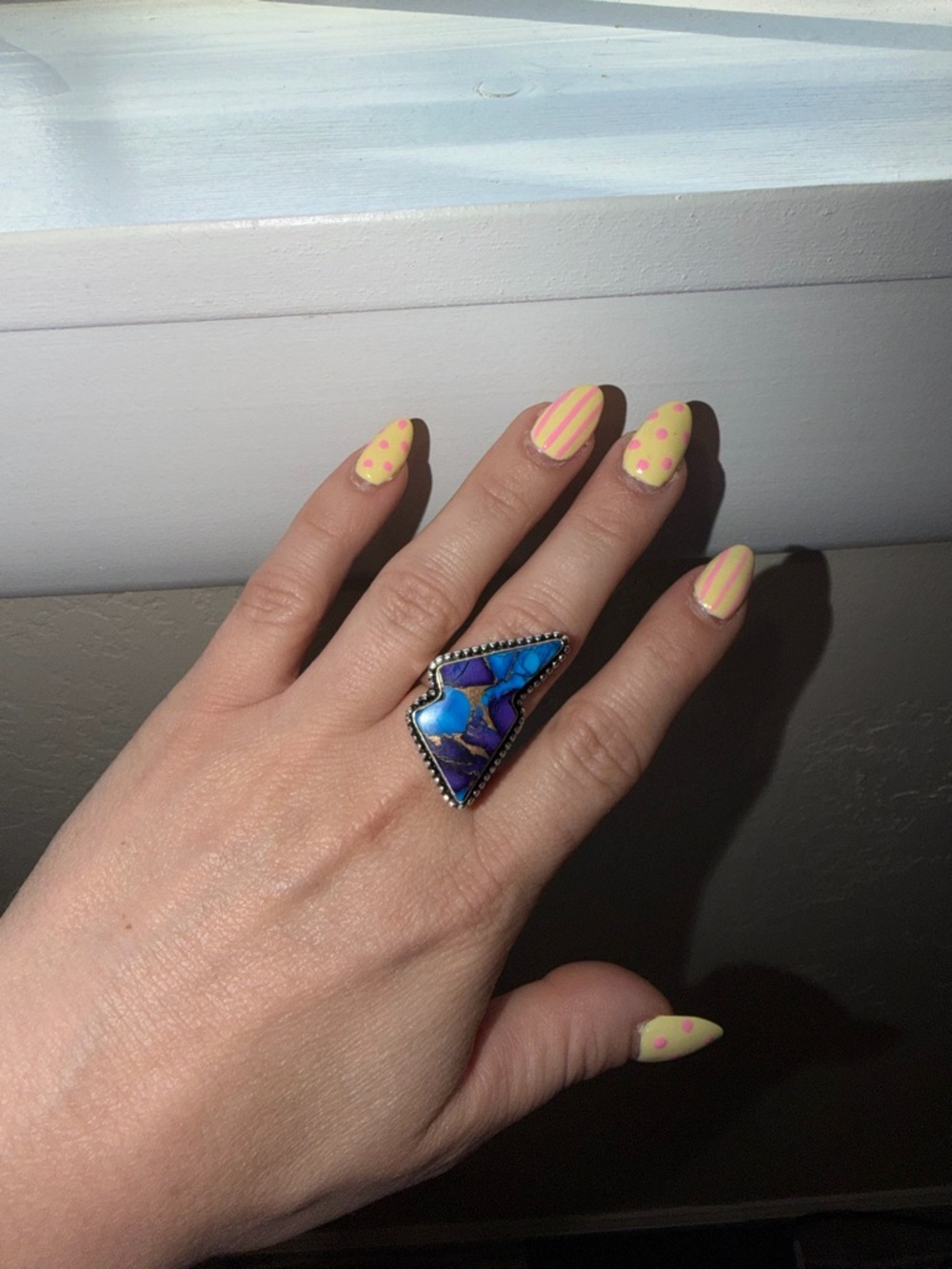Sterling Silver purple dahlia Statement Ring - adjustable size